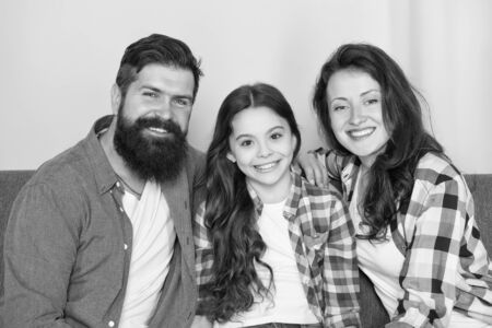 Happy family concept. mother and father love daughter.の写真素材