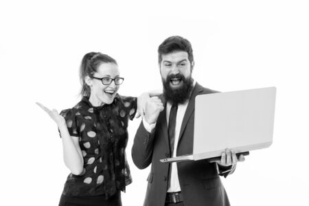 Man and woman consulting business. B2B consulting. Marketing team concept. Partnership and...