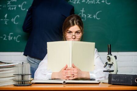 Teaching in university. High school. University education. Knowledge transfer. Teacher and student...