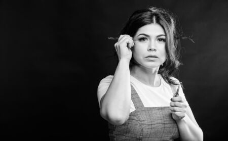 Professional eyelash extension tweezers.の写真素材