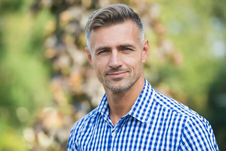 Facial care and ageing. Traits and behaviors that make men more appealing. Attractive mature man....