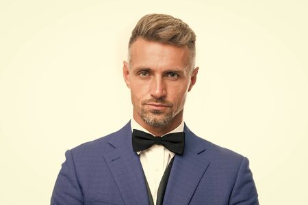 Wedding outfit. Gentleman modern style barber. Barber shop concept. Beard and mustache. Guy well...