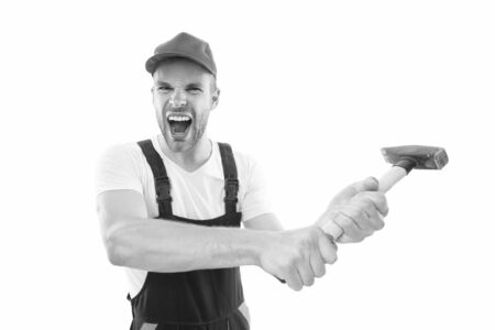 Destroy and build. Repair service. Repair and renovation concept. Handyman home repair. Repairing...