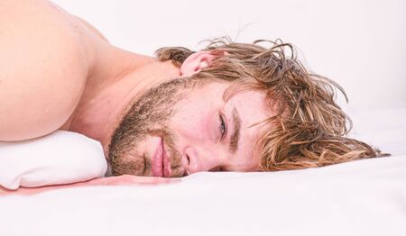 Guy bearded macho relax in morning. Man attractive macho relax and feel comfortable. Simple tips to...