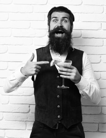 smiling handsome bearded manの写真素材