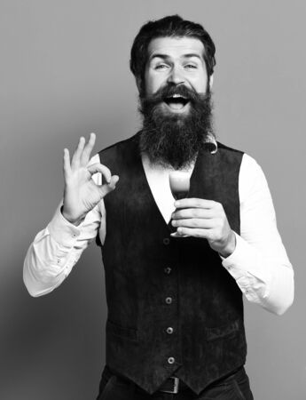 smiling handsome bearded manの写真素材