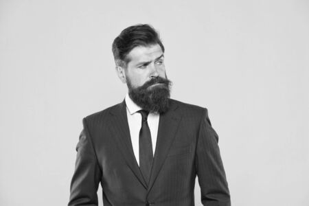 Because you worth it. businessman formal suit. mature bearded man ceo. successful and charismatic boss. leadership concept. improve yourself in business. confident serious male. serious intentionsの写真素材
