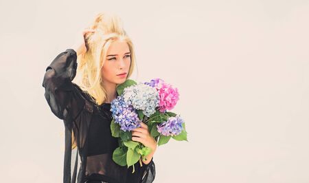 Bouquet for girlfriend. Fashion and beauty industry. Celebrate spring. Gardening and botany concept....