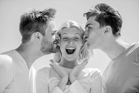 We love kissing. family bonding and love. summer vacation. time to relax. group of people outdoor....