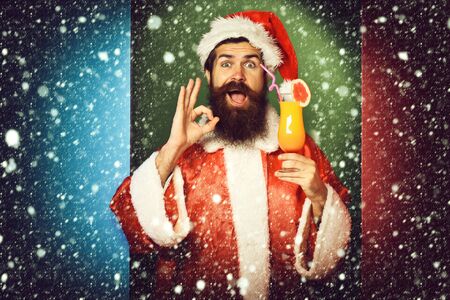 handsome bearded santa claus manの写真素材