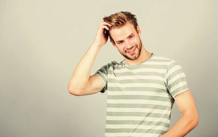 summer fashion. Unshaven student guy. male fashion and beauty.