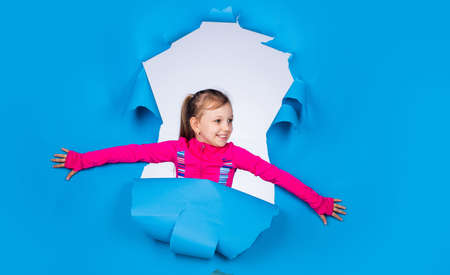 sporty beauty. style of modern life. childhood happiness. little fashion model. small girl wear casual. child with happy smile. looking so stylish. perfect pretty look. kid beauty and fashionの写真素材