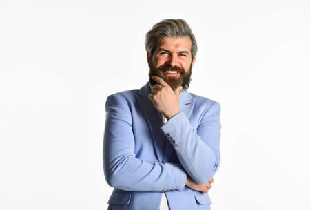 Legal consultation. Law office. Businessman formal suit. Good looking ceo. Office worker. Businessman lifestyle. Business reputation. Formal style. Handsome businessman. Serious bearded manの写真素材