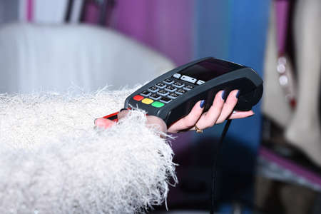 Payment with credit card. EDC machine or credit card terminalの写真素材