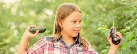 Healthy lifestyle. Healthy homegrown food concept. Girl cute smiling child living healthy life....