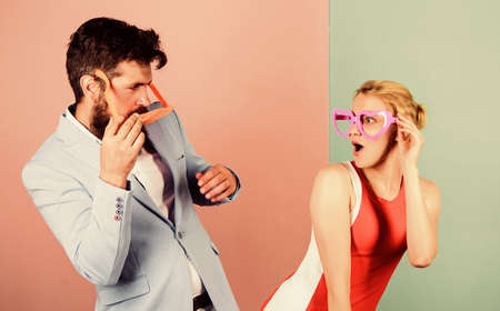 Celebrating holiday. Corporate culture. Diving into celebration. Couple having fun. Office party....