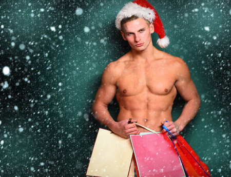 handsome macho santa manの写真素材