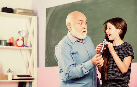 Biology school lesson. Pedagogue friendly kind. Experienced pedagogue. Educative activity. Back to...