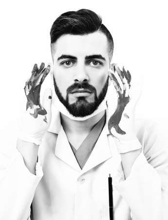 Concept of surgery and first aid on white backgroundの写真素材