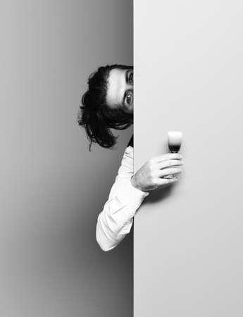 happy handsome bearded manの写真素材