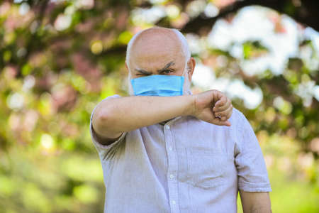 Do not touch your face. Support elderly during coronavirus lockdown and social distancing. Senior...
