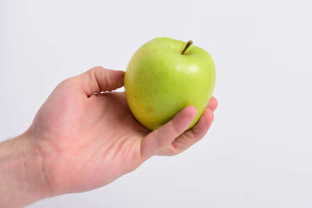 Apple in fresh and juicy color. Vitamins and fitness concept.