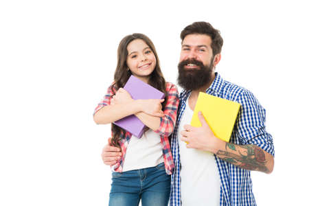 Make your child happy. Happy family celebrate holiday. Happy father and daughter hold present boxes....