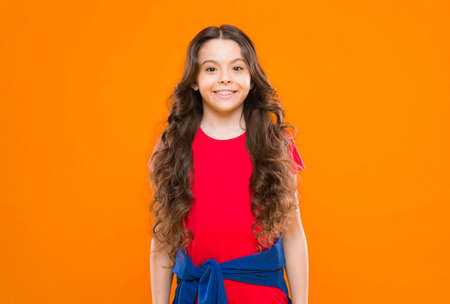 little girl smiling. fashion and beauty. hipster child. childhood happiness. hairdresser salon....