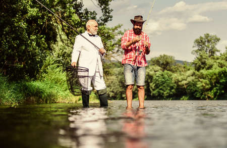 Perfect weekend. Hobby and recreation. Family day. Summer vacation. Friends fishing. Fishing as...