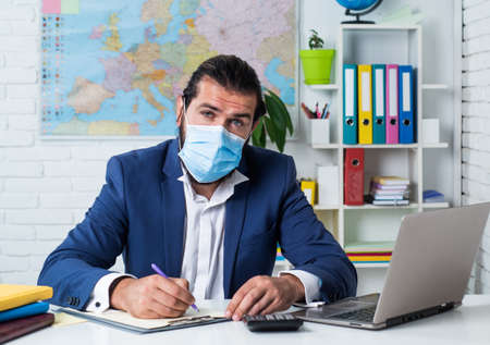 putting on a protective mask on his face to prevent coronavirus, Coronavirus pandemic