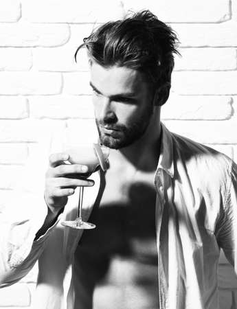 handsome bearded macho sexy manの写真素材