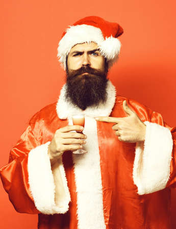 handsome bearded santa claus manの写真素材