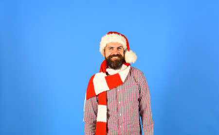 Santa with ginger beard and white smileの写真素材