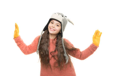 cashmere is very warm. xmas holiday activity. funny child cosy sweater isolated on white. cold...