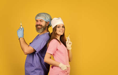 hpv vaccine in syringe. Physician give remedy against virus. coronavirus epidemic from china....