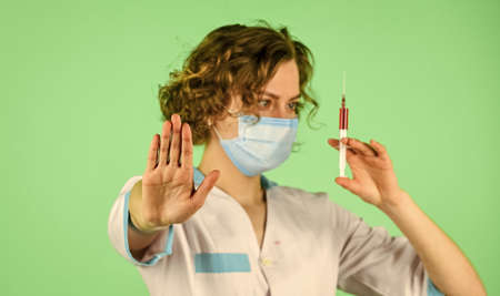 The concept of vaccination. stop coronavirus. Medicine plastic vaccination equipment with needle....