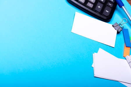 Business accessories and ideas concept. Bookmarks of different colorsの写真素材