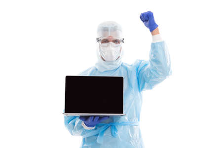 successful medical worker. technology in modern medicine. make an appointment with doctor online....