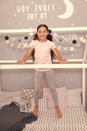 Child in pajamas. Happy morning. Coziest place on the planet is my bedroom. Cute cozy bedroom for...