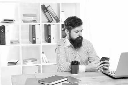 Office worker formal suit. Managing project. Doing business. Business consulting services. Developing business. Making career. Boss in office. Man launched startup project. Company owner. Ceo conceptの写真素材