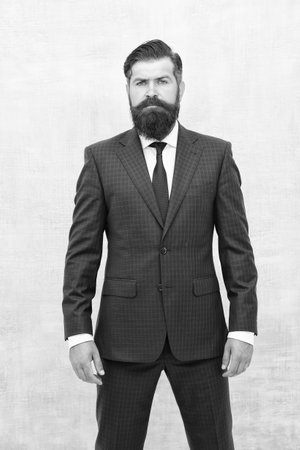 Fashionable look of successful leader handsome man, wedding day conceptの写真素材
