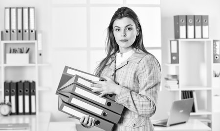 Every detail must be perfect. busy office worker. formal fashion style. stylish woman work at...