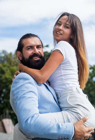 Forever yours. romantic date. relationship. boyfriend and girlfriend outdoor.の写真素材