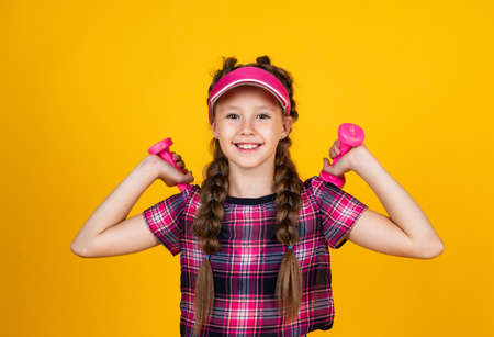 lets train for good health. active lifestyle. sport and fitness activity. cheerful teen girlの写真素材