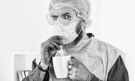 Garments placed to protect health. Infection prevention and control measures. Face protection...
