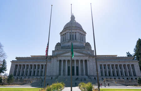 Olympia, Washington D.C. USA - April 05, 2021: Washington State Capitol or Legislative Buildingのeditorial素材