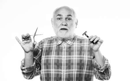 Trimming beard and mustache. Grooming service. Cut beard facial hair. Cut or shave. Pick perfect...