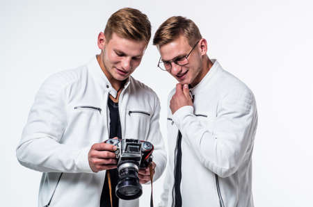 photographing. beauty and fashion. similar appearance. male friendship. men friends.
