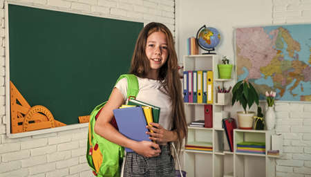 stylish schoolgirl studying homework during lesson online education concept, study wellの写真素材