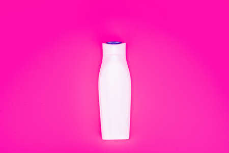 daily habit and personal care. skincare beauty cosmetic on pink background.の写真素材